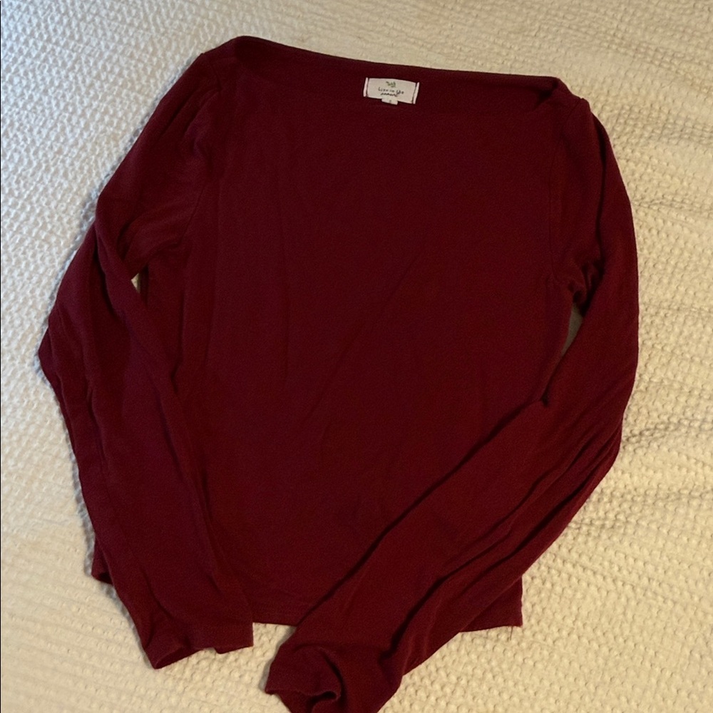 Women’s Long Sleeve Tee - Burgundy by A New Day